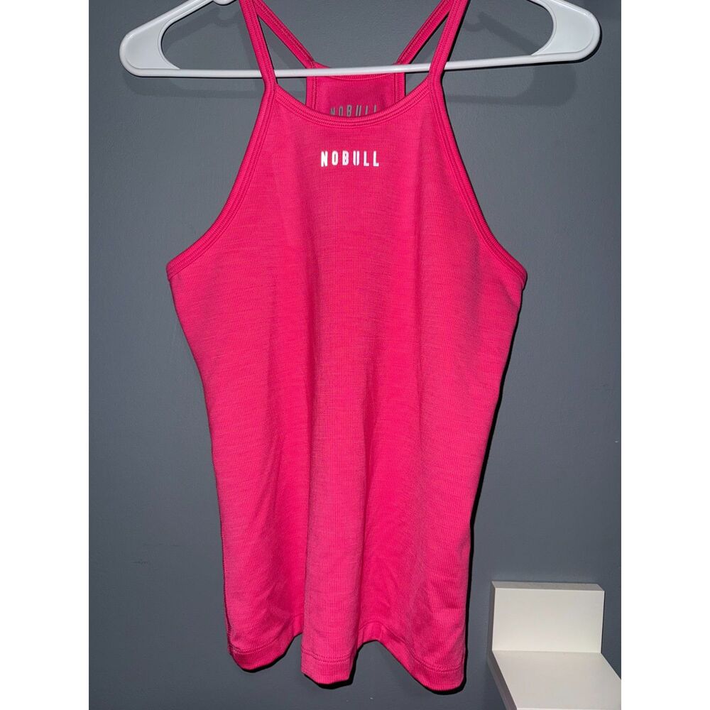 NOBULL Neon Pink Racerback Tank Top | Size Medium | Activewear Athleisure Bright